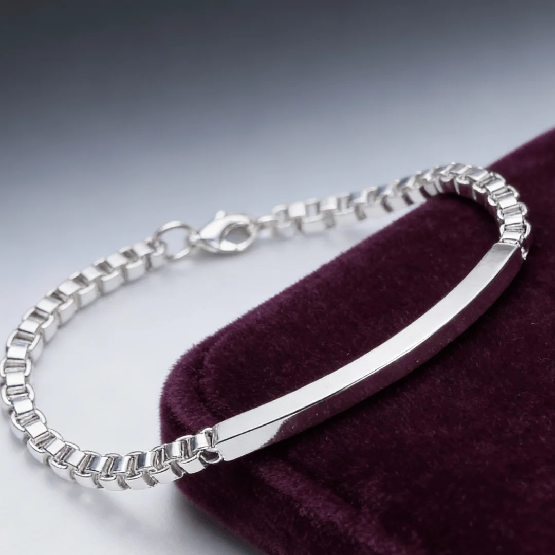 Hot Gift Fashion 925 Sterling Silver 4MM Classic Strip Lattice Bracelet for Woman Man Wedding Party Noble Gifts Jewelry