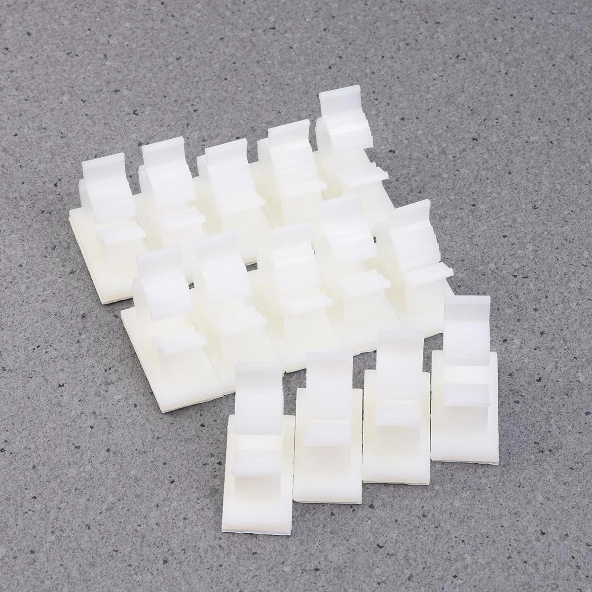

20Pcs Plastic Cable Clips Adhesive Backed Wire Clamp for Network Earphone Cables Organizing Clean Setup White M