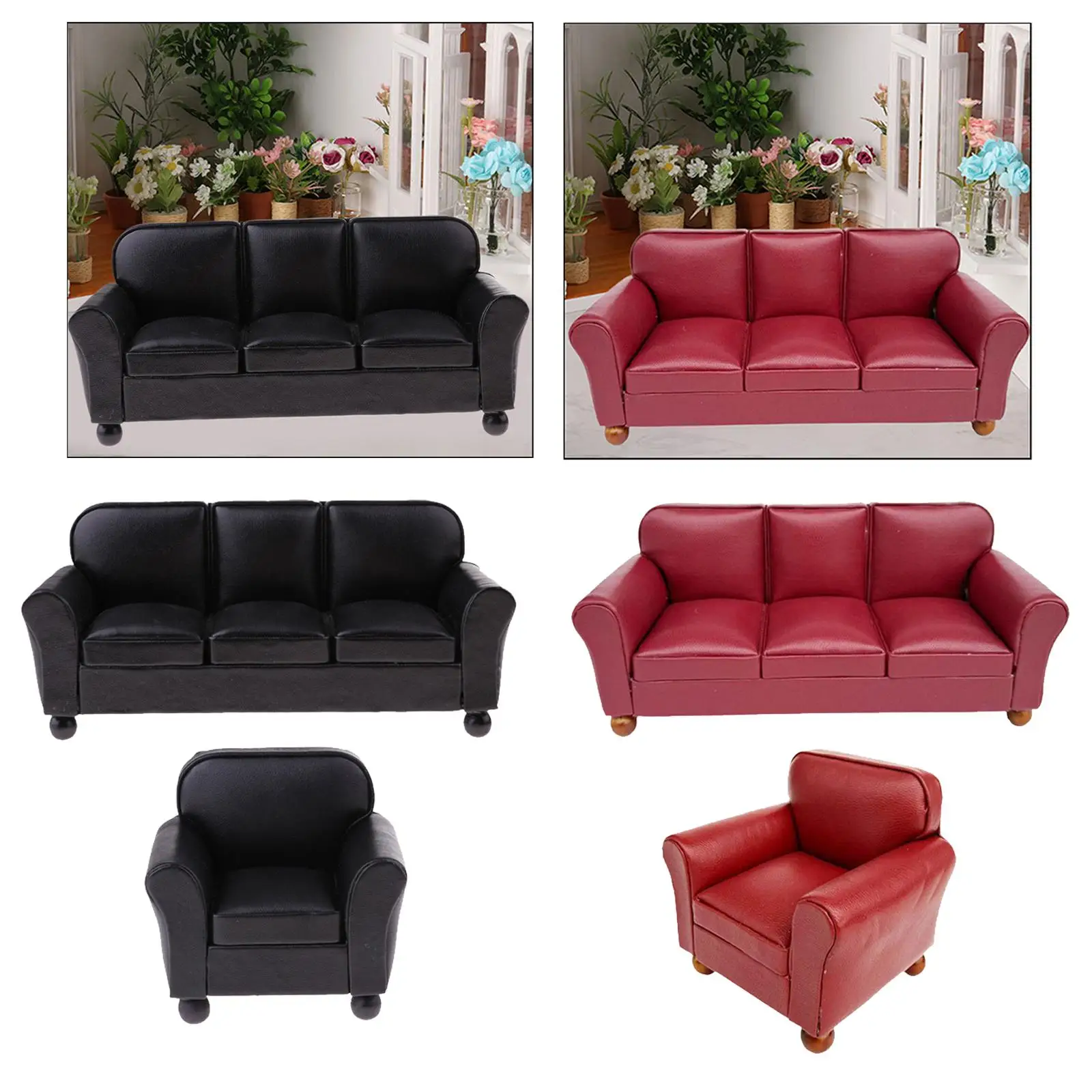 Fournitures de paysages de canapé de maison de poupée 1:12, meubles pour décor de salon et de chambre à coucher