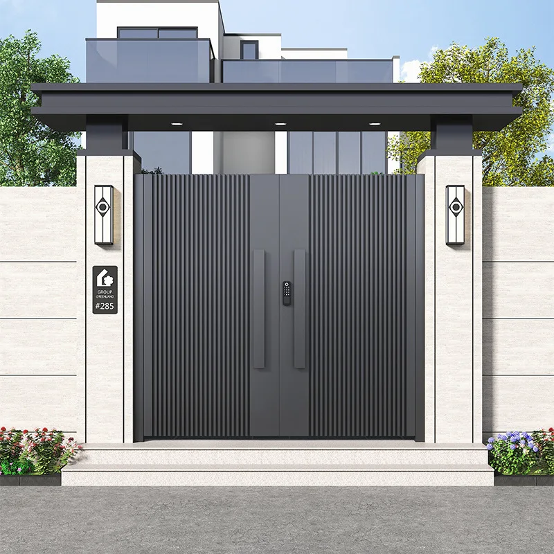 

Ворота для виллы из алюминиевого сплава, алюминиевые художественные ворота для двора, за пределами железного фермера, сельский самовыпускной дом, двойная дверь