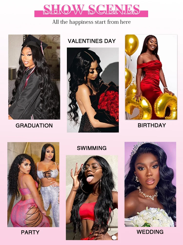 Black Body Wave Brazilian Human Hair Bundles 100% Unprocessed Virgin Hair Weave Extensions 14 16 18 20 30 36 Inches Human Hair image 6