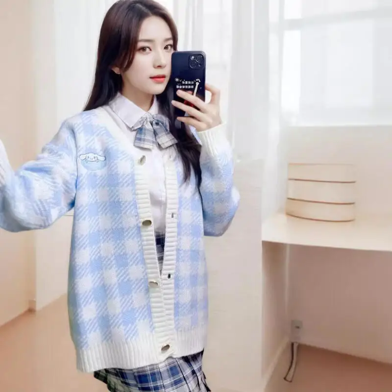 حار أنيمي لطيف سينامورول المرأة سترة الكرتون بلدي ميلودي Y2K فضفاض دافئ Kawaii فتاة بلايز الربيع والخريف ملابس امرأة حلوة