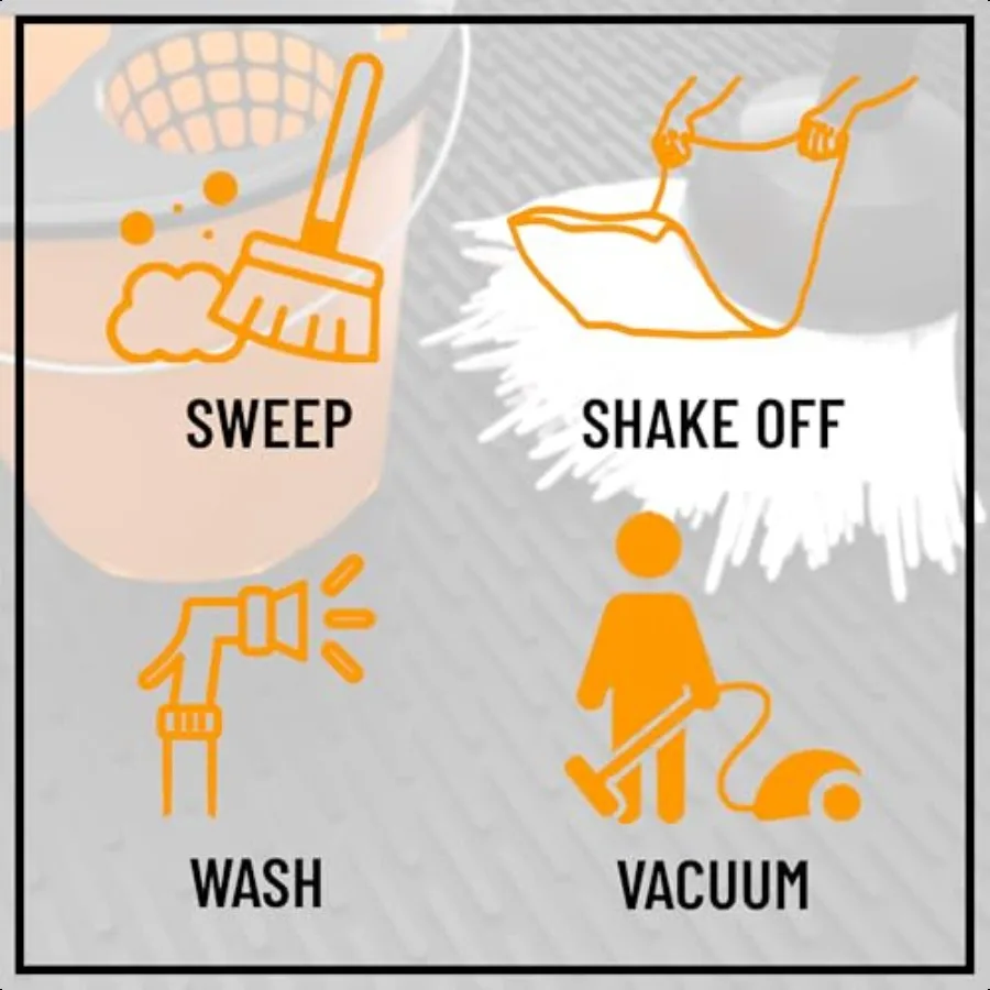 ممسحة مطاطية سهلة التنظيف ومقاومة للماء وغير قابلة للانزلاق مقاس 3 × 5 للاستخدام الداخلي والخارجي مقاس 35 × 60 بوصة باللون الأسود #5