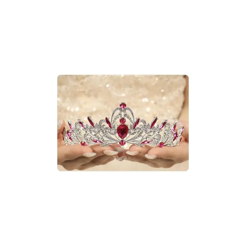 Tiaras y Coronas de Cristal Plateado para Mujer, Coronas de Reina con Pedrería Brillante, Accesorios para el Cabello de Princesa para Cumpleaños, Bodas y Novias