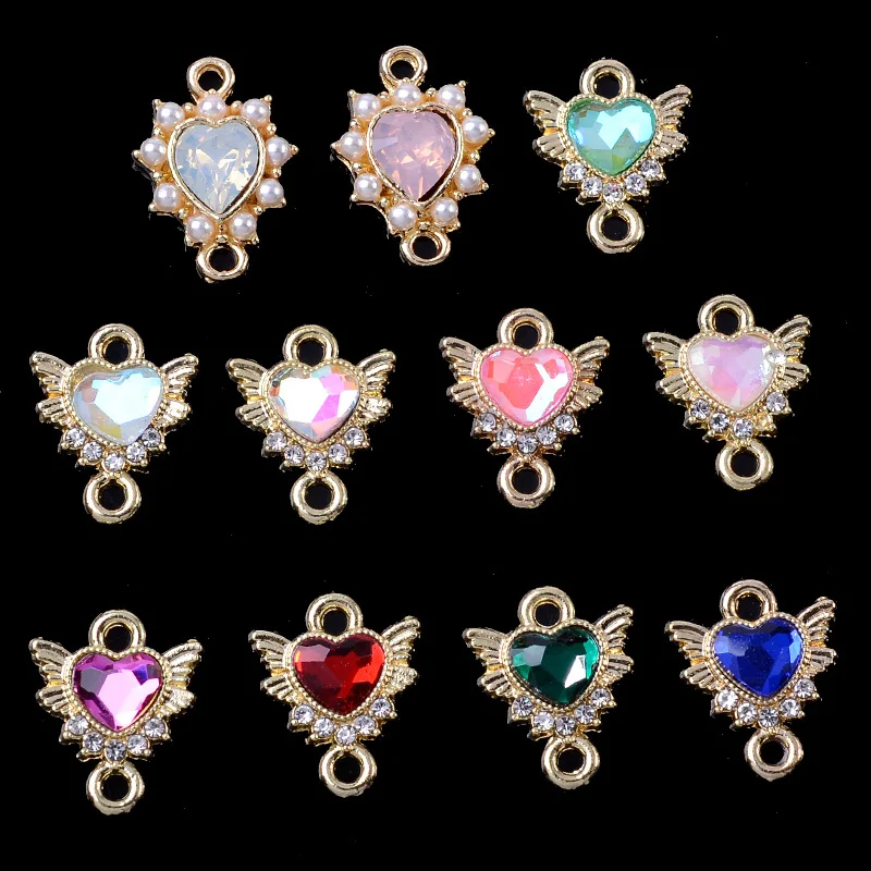 

100 piece set Lolita Baroque style love pendant crystal DIY double hanging jewelry earrings accessories