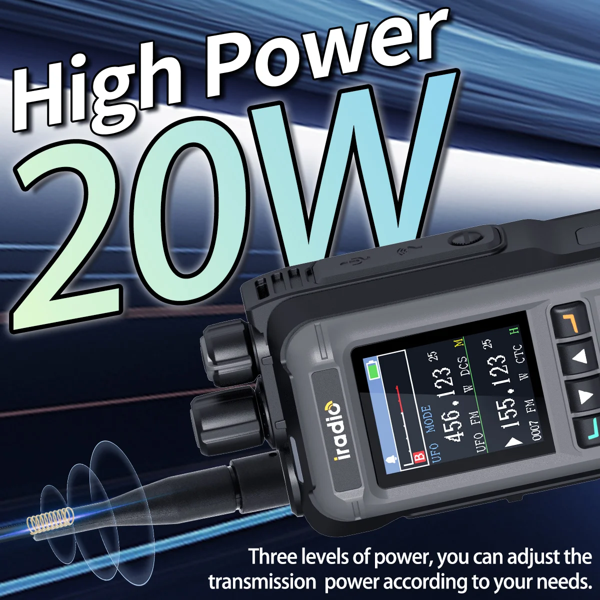 Iradio UV-99 mutli band walkie talkie 20w de alta potência am fm 1024ch noaa dtmf frequência de cópia sem fio tipo-c rádio amador de longo alcance