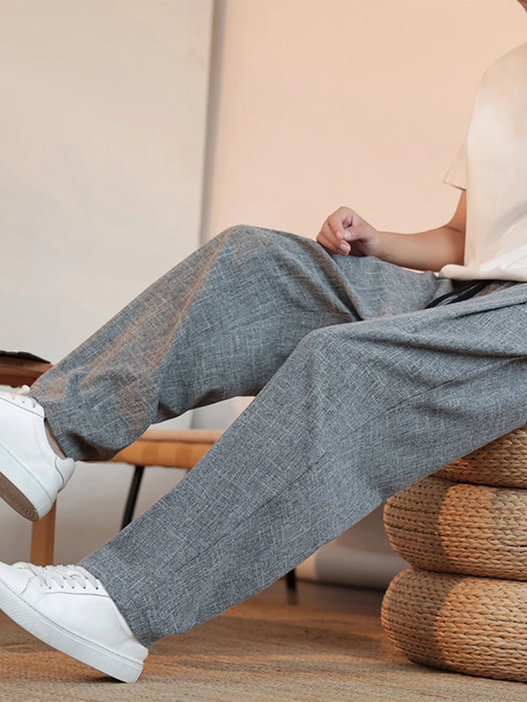 

Легкие летние брюки из ледяного шелка с быстрым высыханием, дышащие, повседневные, широкие, фасона «фонарь», свободного кроя, с эластичным поясом