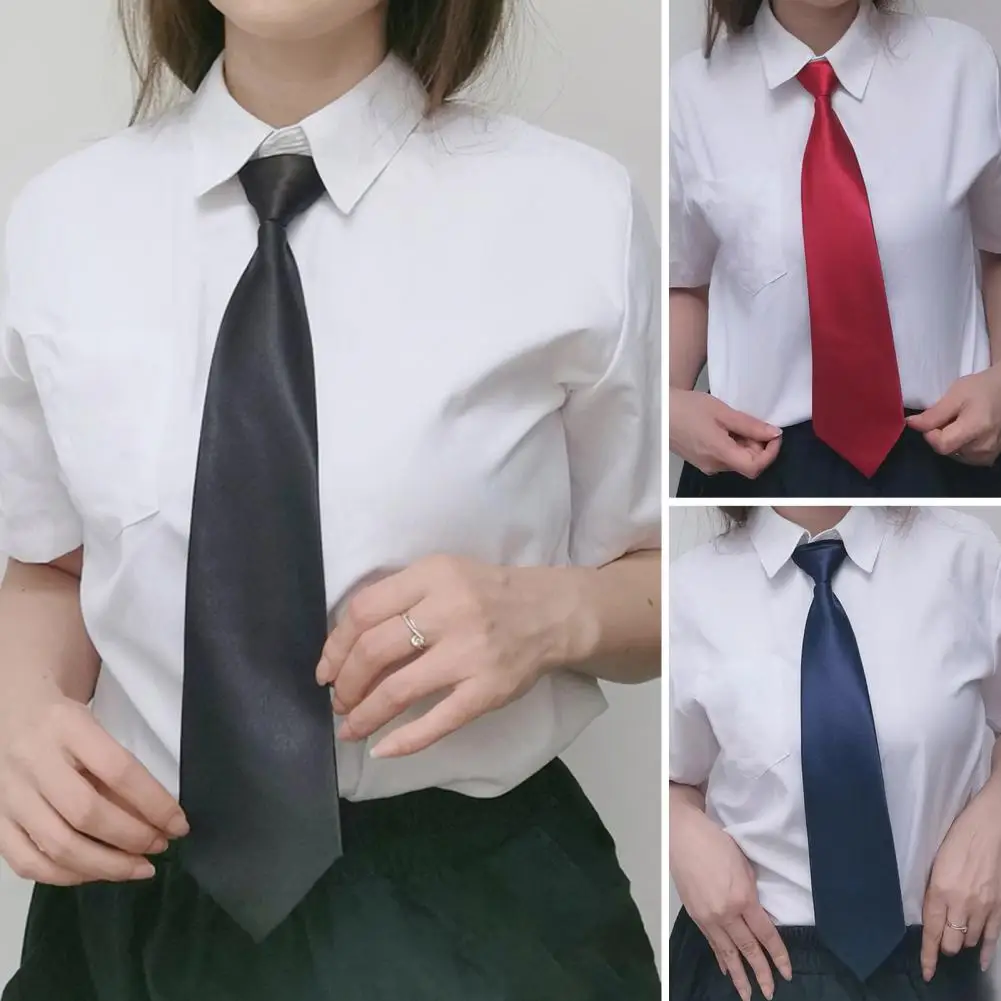 

Women Neck Tie Zipper Closure Adjustable Easy Wear Necktie Business Wedding Party Formal Necktie Garment Accessories 지퍼 넥타이