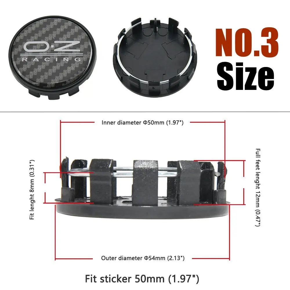 4PCS OZ Wheel Center Cap 53mm & 54mm Rim Cover Hub Cap Wheel Cap