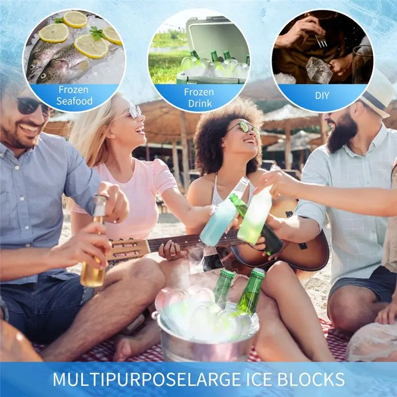 【Ship Within Reusable Silicone Ice Block Mold 4 Pack 6Lbs Extra Large For Cold Plunge Tubs& Ice Baths, Giant Ice Cube Trays For