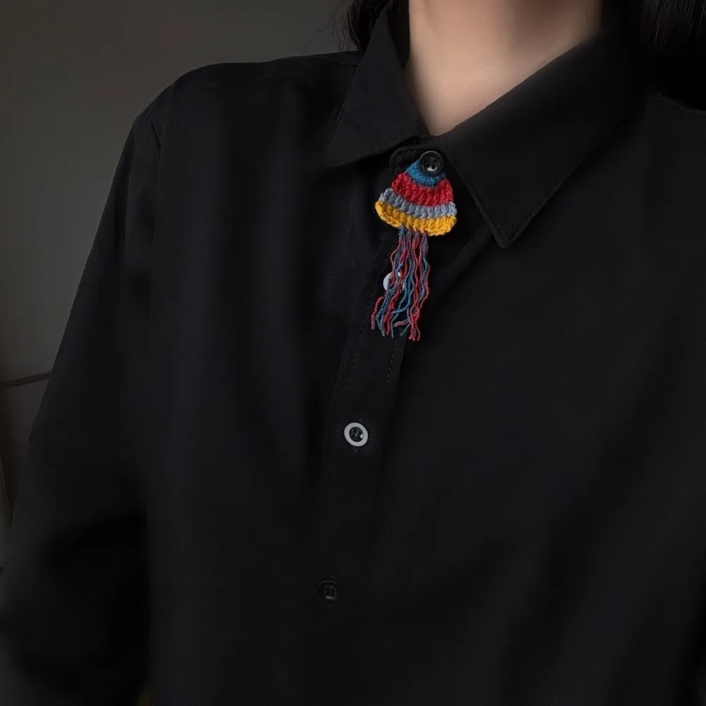 فريدة من نوعها نجم البحر طفولي زر الديكور شرابة قنديل البحر محبوك وهمية Cravat لينة ملونة DIY قميص الملحقات هدية