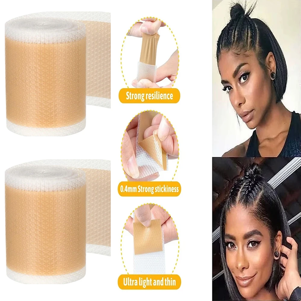 

Клейкая лента для париков, силиконовая сетчатая лента для кружевных париков, дышащая лента для скрытия узлов париков, нескользящая силиконовая лента для волос, клей для париков.