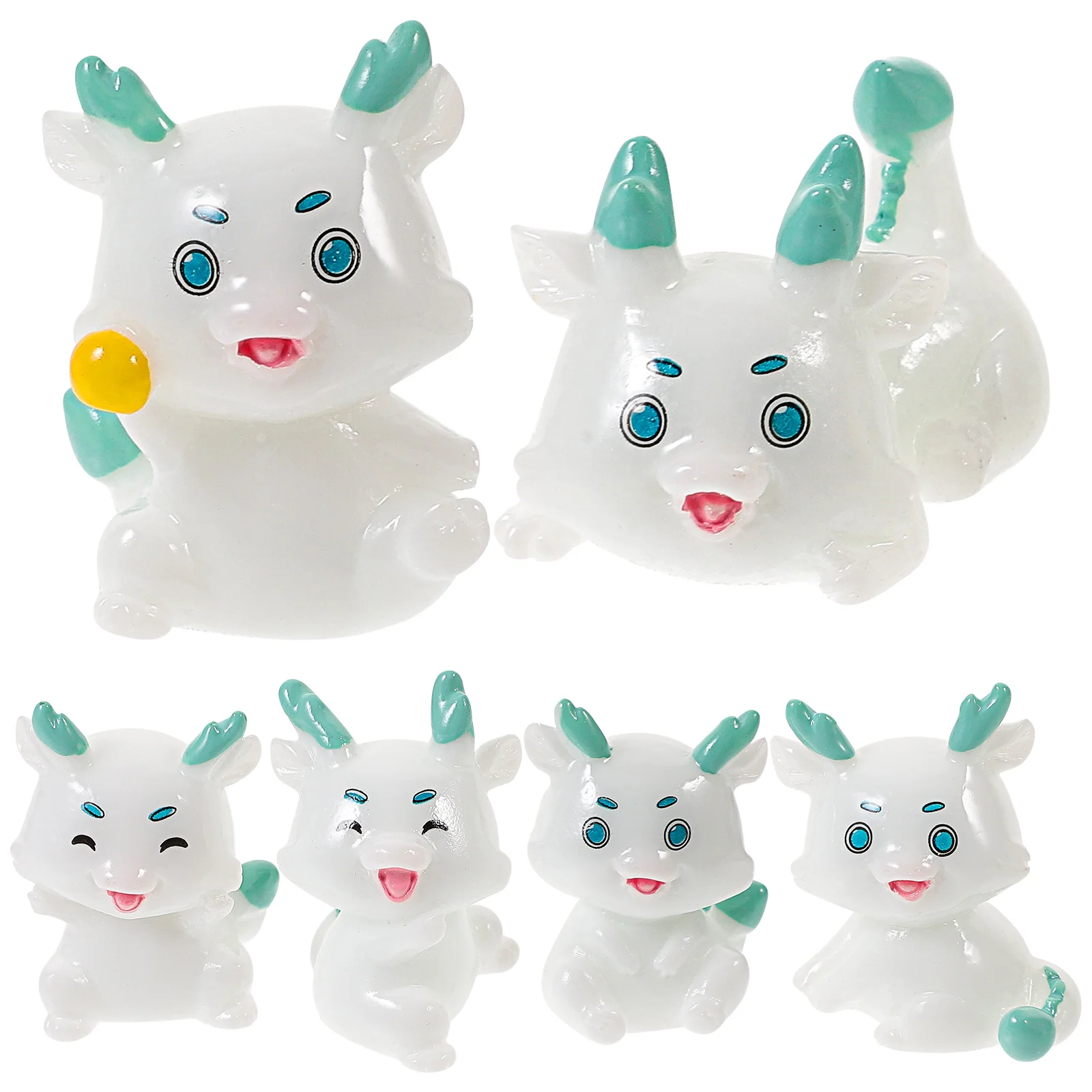 

6 Pcs Resin Figurines Cute Zodiac Desktop Decorations Miniature L naments Garden Yard Balcony
