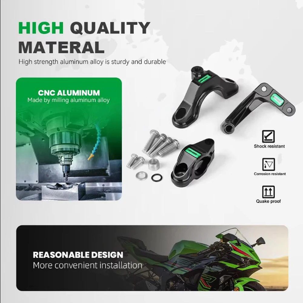 ملحقات الدراجة النارية لـ Kawasaki ZX6R ZX6R 2024- ممتص الصدمات التوجيهية قوس المثبط المثبط تركيب الأسود الشظية #5