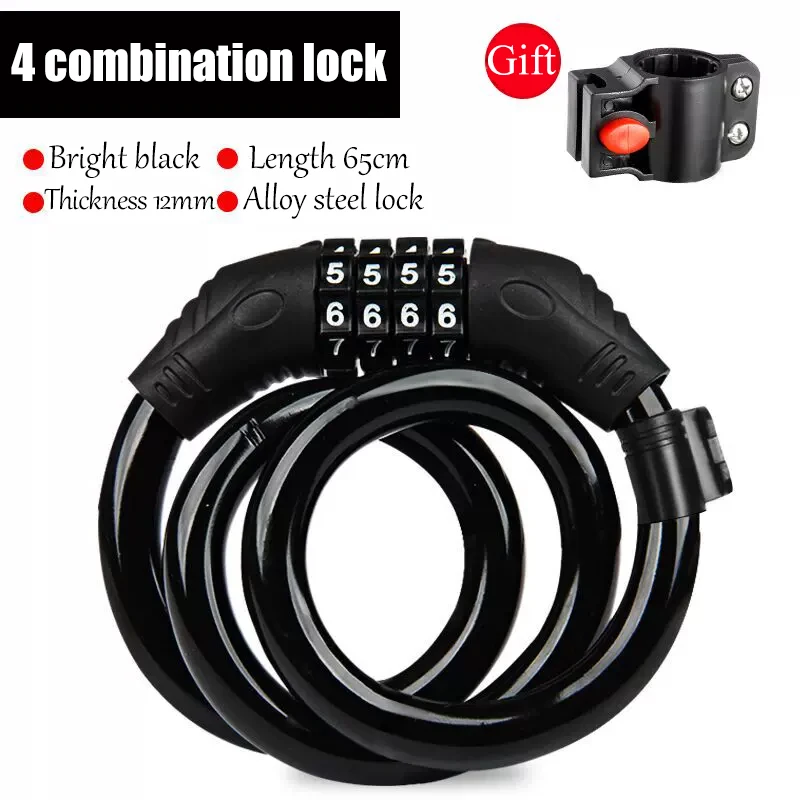 TOSUOD Bicycle Lock Anti-Theft Password Lock Mountain Bike Electric Bike Lock Three-Digit And Four-Digit Password Lock