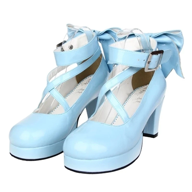 2021 anime puella magi madoka magica cosplay sapatos estilo japonês lolita sapatos de salto alto para mulheres bowknot meninas sapatos de princesa