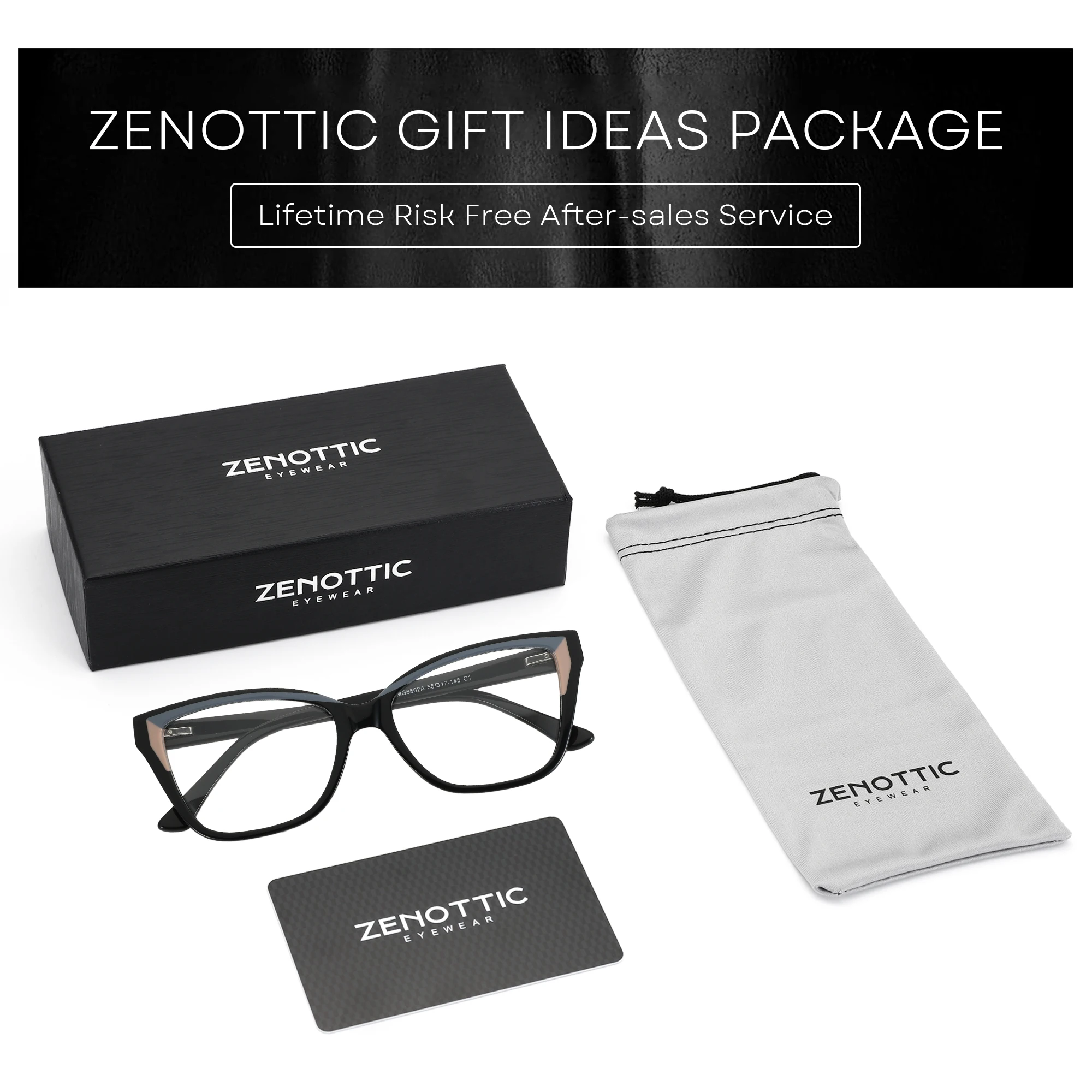 Zenottic (tamanho xl) moda feminina quadrado progressivo óculos de prescrição acetato miopia óculos borboleta óptico