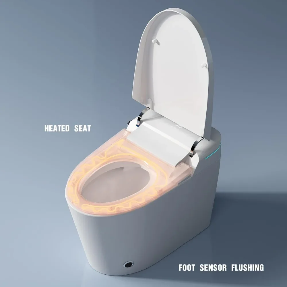 Intelligent Tankless Toilet: 1-Piece, Automatic Flush, Bidet, Heated Seat, Rear/Front Wash, Warm Air Drying, Remote