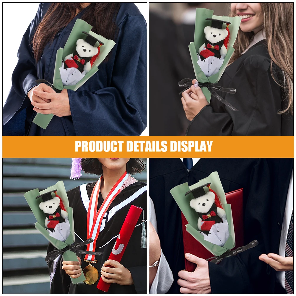 

2 Pcs Artificial Bouquet of Bears Child Soap Flower Mini Graduation Stuffed