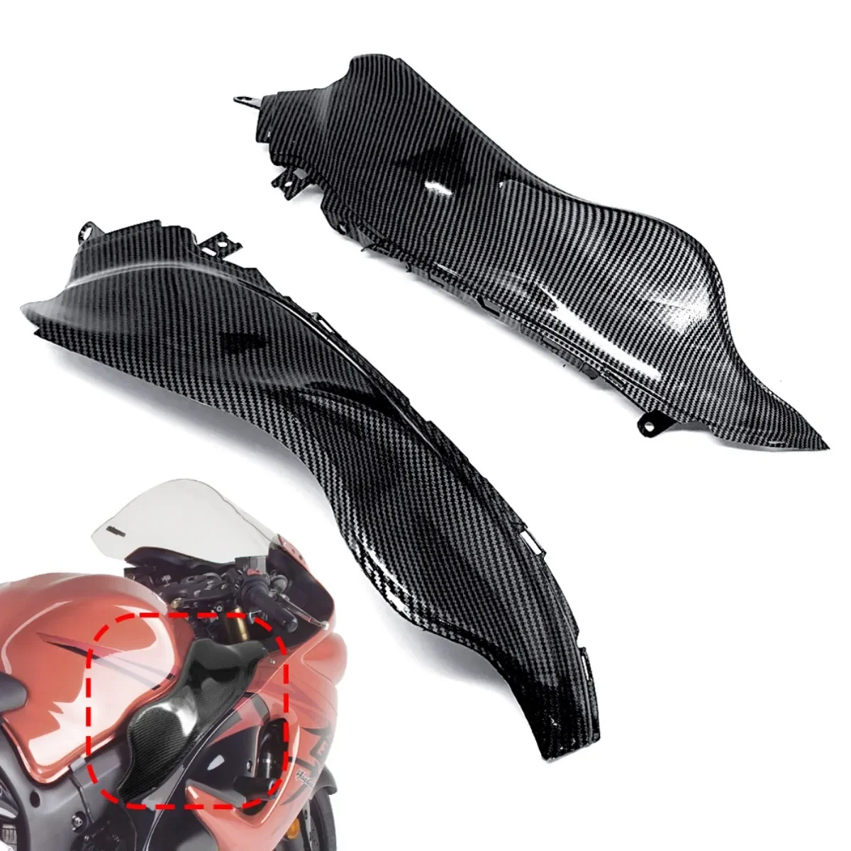 Carbon Fiber Pattern Head Tank Cowling Side Pane Air Dash Cove for Suzuki Hayabusa Gsx 1300 R Gsx1300r 2008-2020