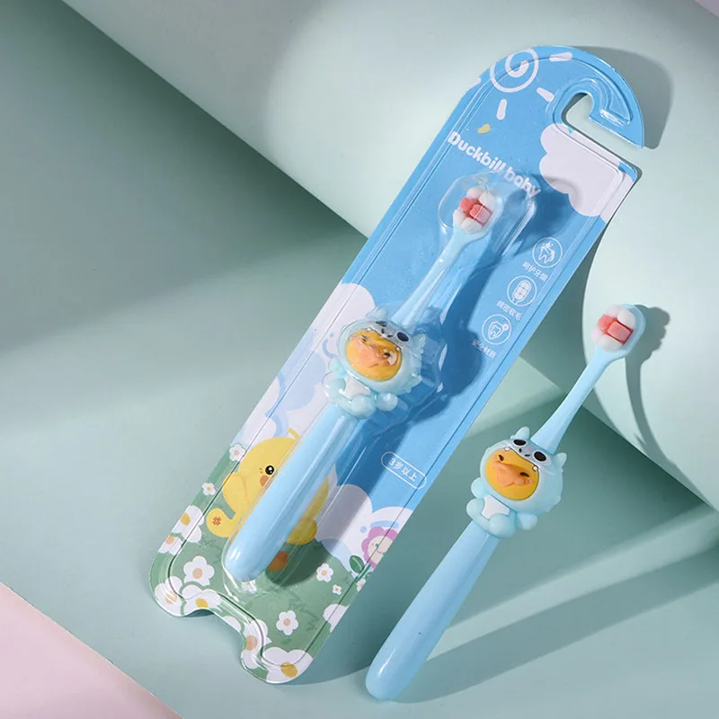 Children's Soft Bristled Toothbrush Cute Cartoon Duck Design Ultra-fine Million Bristle 3-12 Years Old Kids Toothbrush Oral Care