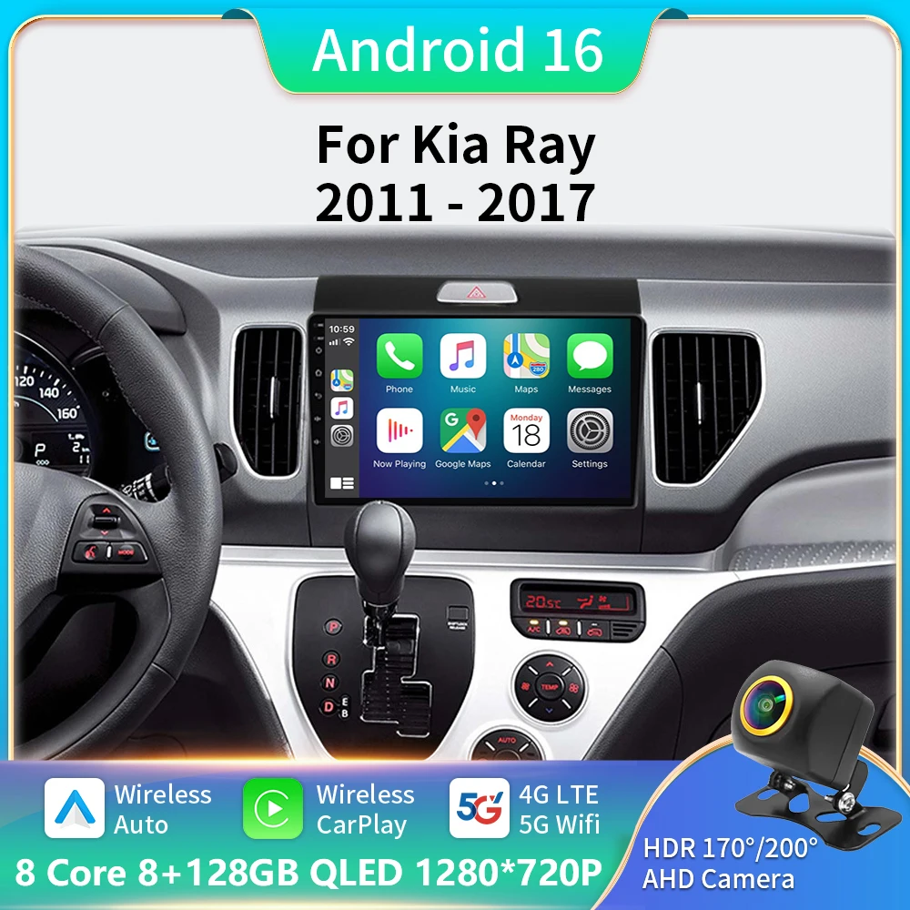 

Android 16 Carplay autoradio For KIA Ray 2011 - 2017 lettore multimediale autoradio navigazione GPS unità principale TV No 2Din
