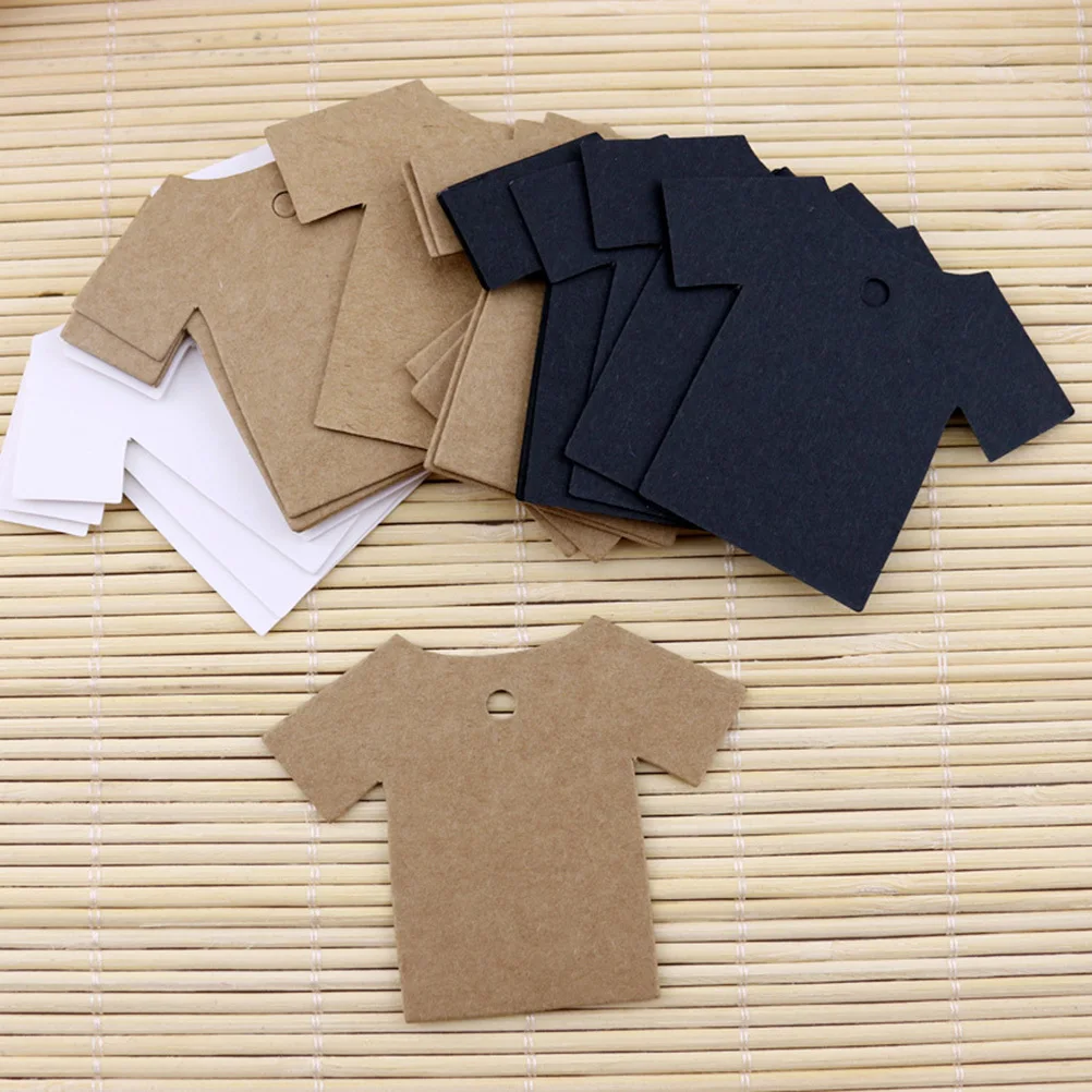 100 PCS Kraft Hard Paper Tags Label for Labeling White Marking Card Cloth Labels