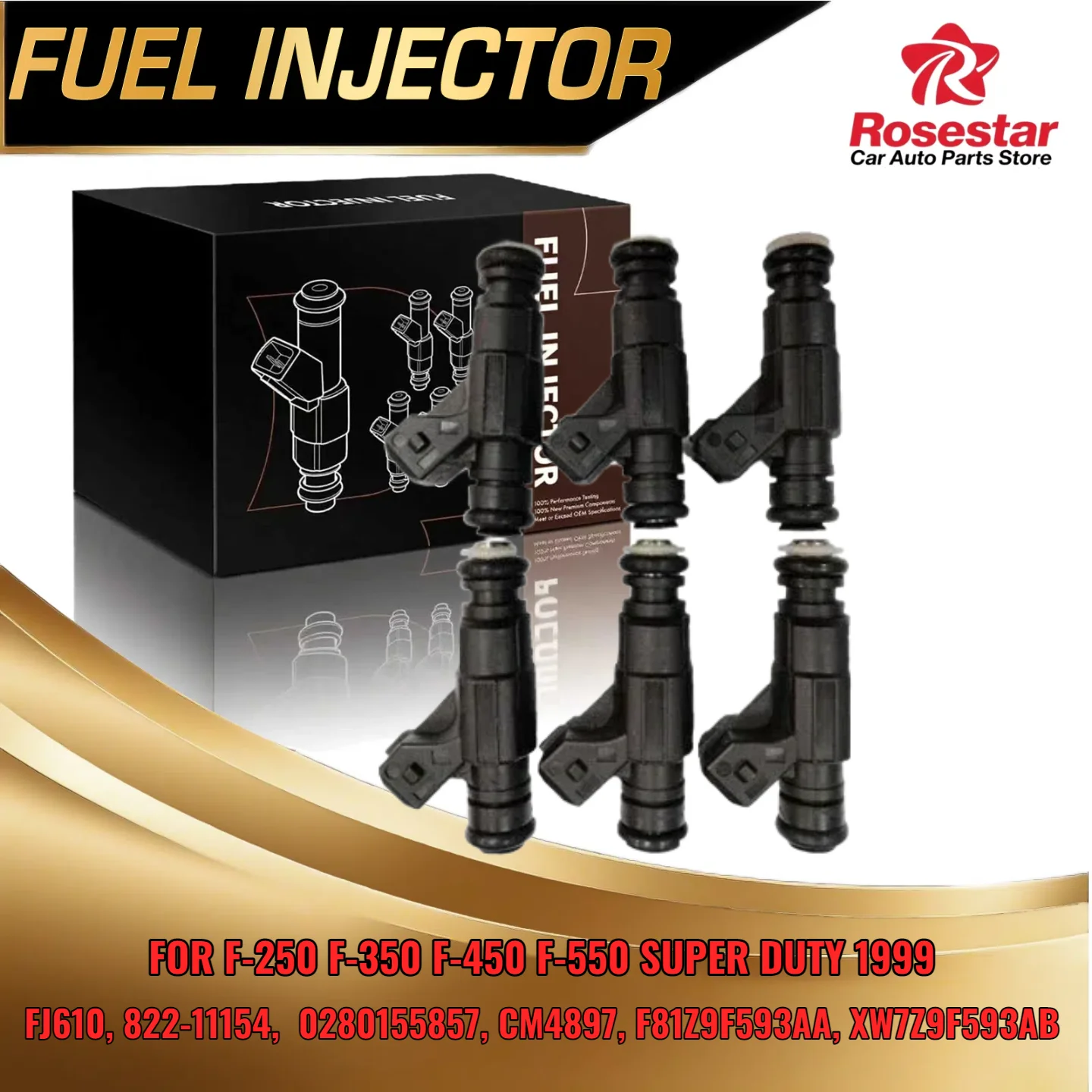 

6PCS Fuel Injectors for Ford Explorer for Mercury Mountaineer 1997 1998 4.0L V6 SOHC FJ307 0280155734