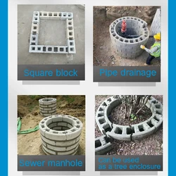 Ground Round Concrete Block Brick, Plastic Mold, Inspection Well Wall, Round Concrete Shaft Wall Module Box, 100cm