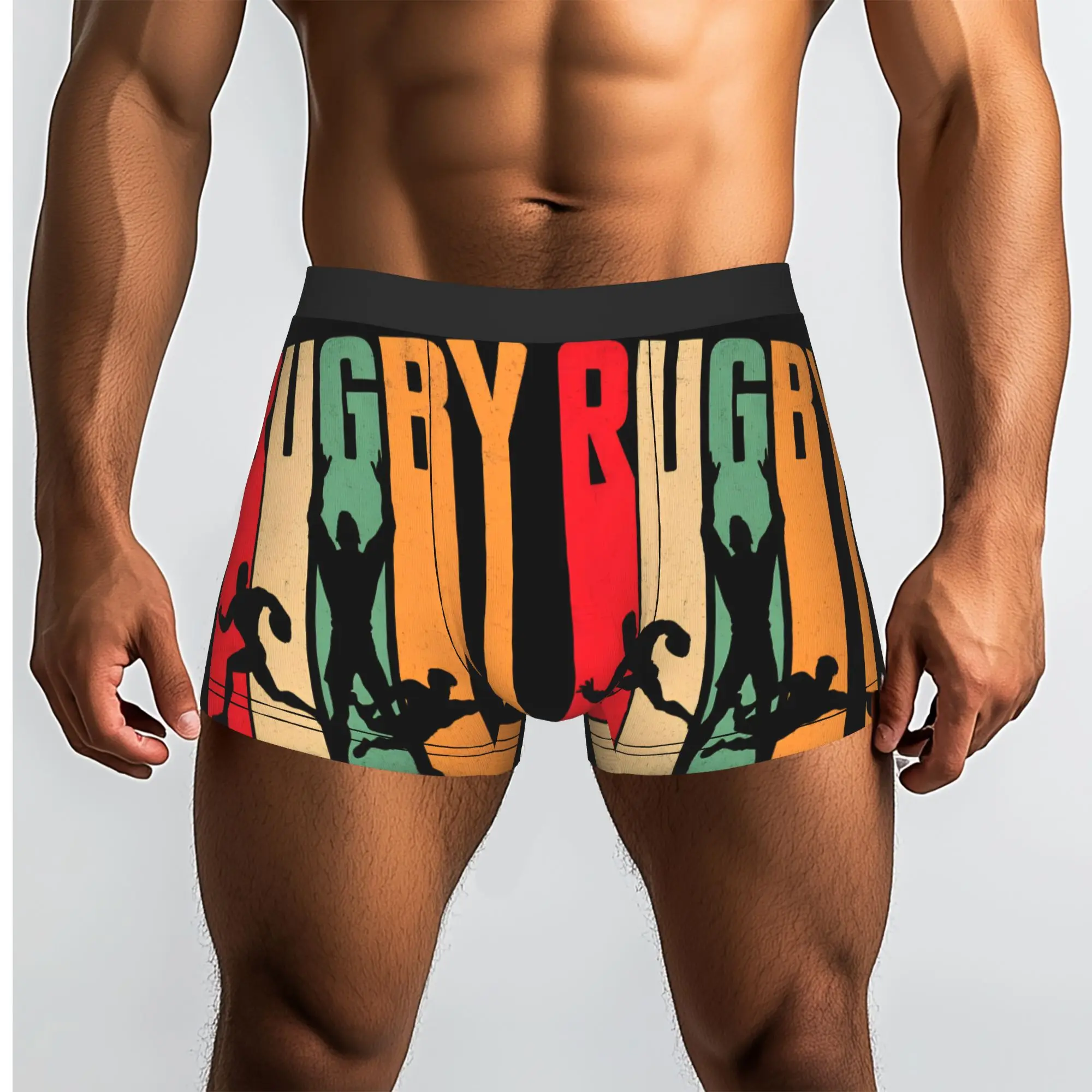 

1piece Rugby Football Cool Underpants Homme Panties Man Underwear Print Shorts