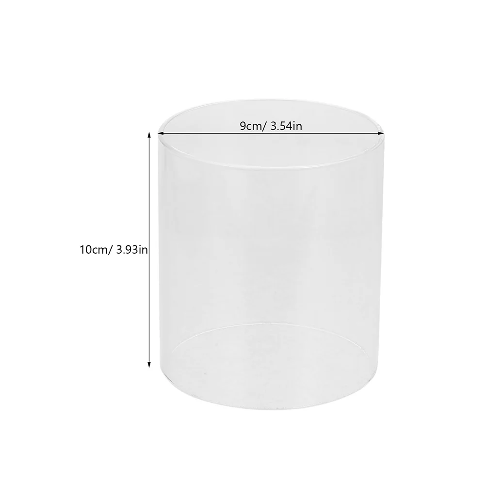 Clear Transparent Glass Hurricane Candleholder Cylinder Sleeve Replacement Shade Chimney Tube Cover Protector Elegant