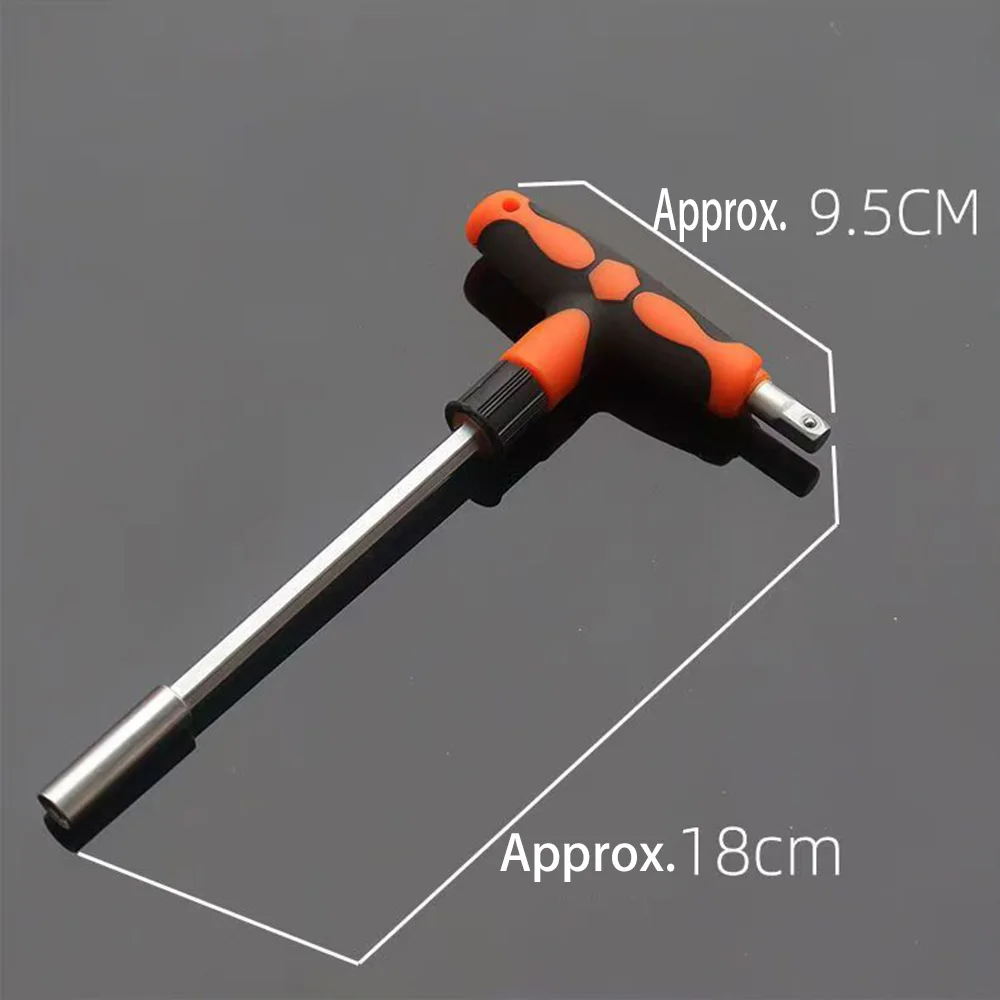 1pc T Handle Wrench 1/4 Inch Hex Socket T-Type Screwdriver Bar Adjustable Spanner Hand Repair Tool for Car Bicycle Maintenance