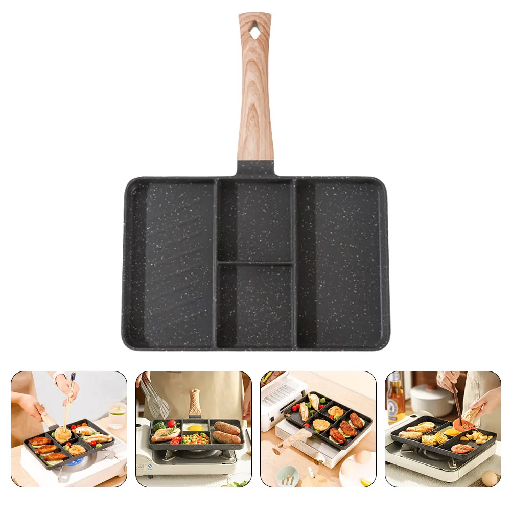 

Multi-Function Frying Premium Non-Stick Divided Egg Ergonomic Handle Aluminum Alloy Steak Pan Daily Use Kitchen Accessory