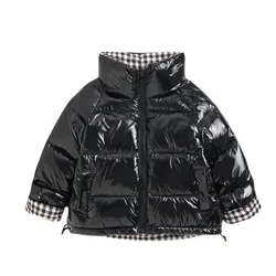 Children's Wash Free Down Jacket For Boys And Girls Short Glossy Down Jacket Warm Down Coat Fashion Cardigan For Baby Kids