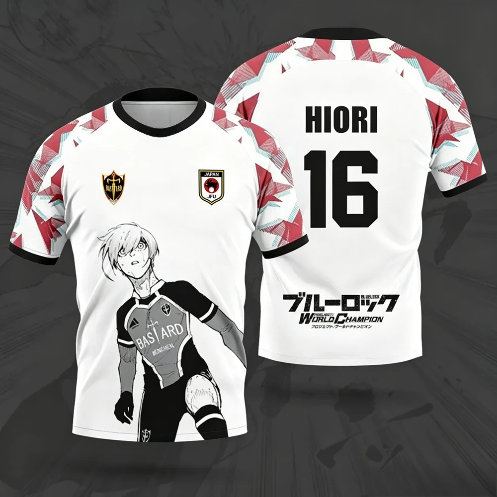 Jersey Futsal Cosplay Football Motif VL Replika Blue Lock Anime Bastard Munchen Men Summer Japan Anime 3D Print Sports T-shirt