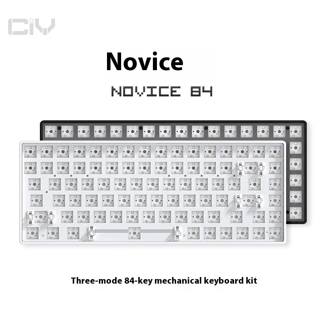 Teamwolf Novice 84 Mechanical Keyboard Kit Three Mode Monochrome Backlight Gaming Keyboard Hot Swap Pc Gamer Accessories Office