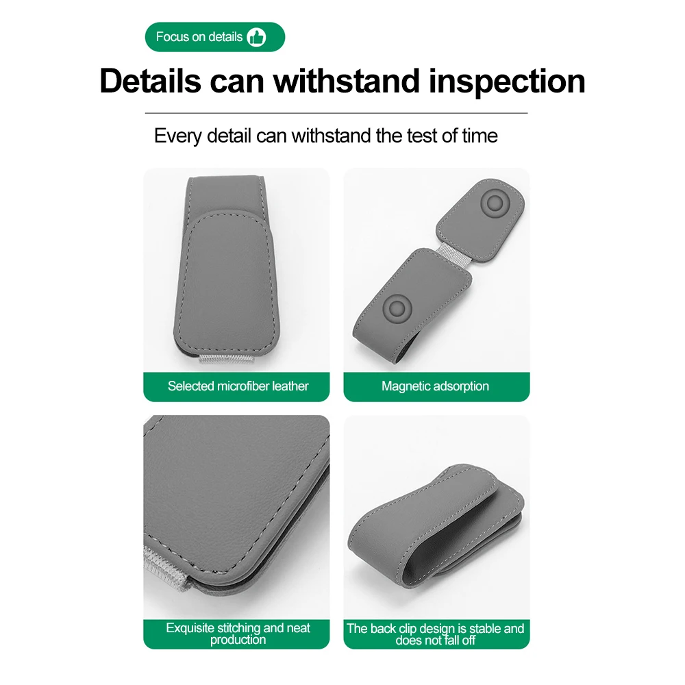 عالمي بو الجلود حامل النظارات الشمسية ، نظارات سيارة جبل ، شماعات النظارات ، مقطع التذاكر ، قناع كليب ، حالة للسيارات