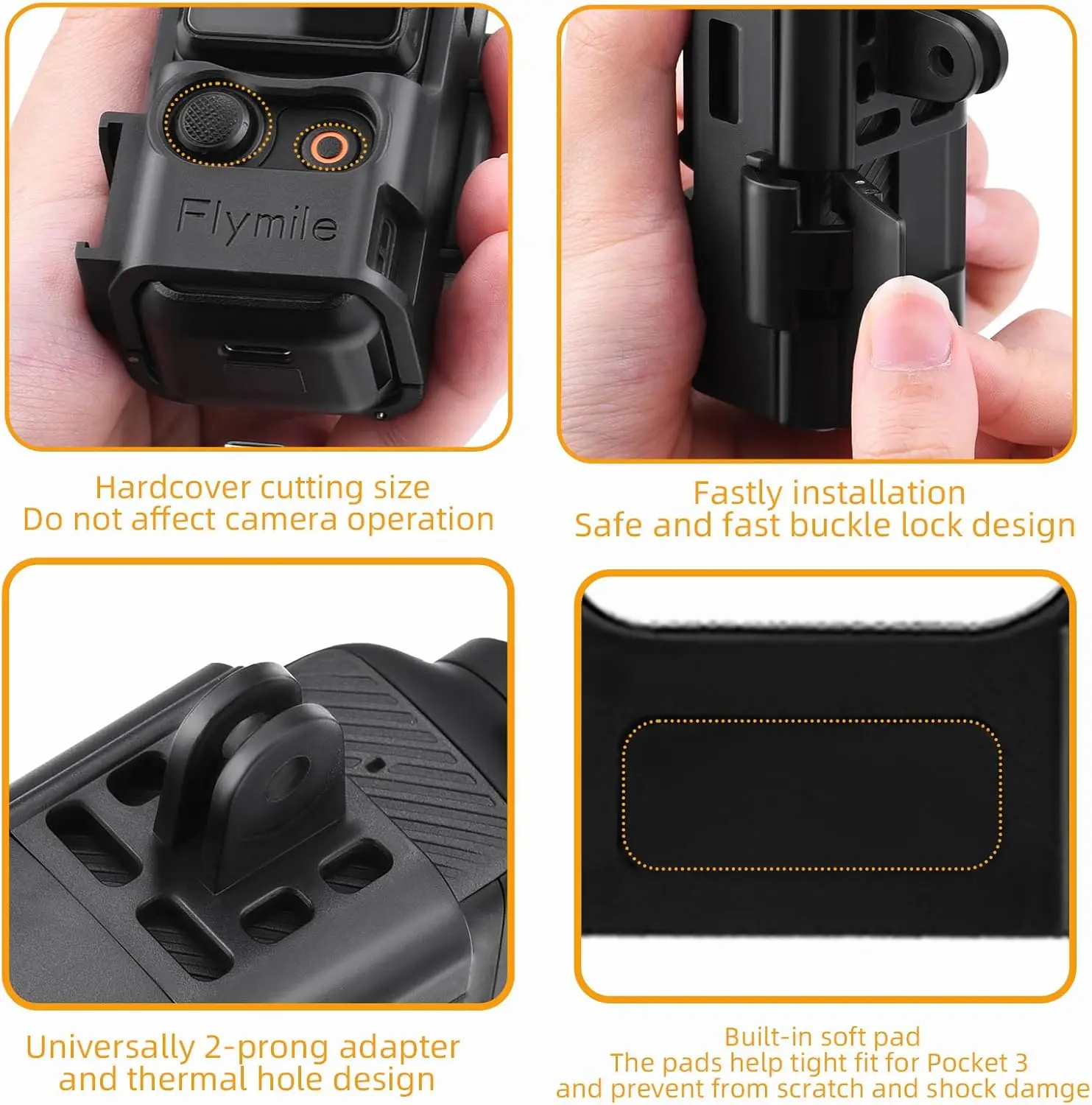 Pocket 3 확장 어댑터 마운트, DJI Osmo Pocket 3 Creator 콤보 핸들 액세서리용 콜드 슈 확장 프레임,