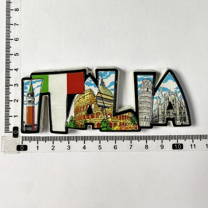 Lembranças de viagem do mundo italiano, cozinha humanística 3D e decorações de casa, adesivos de geladeira para presente de viagem