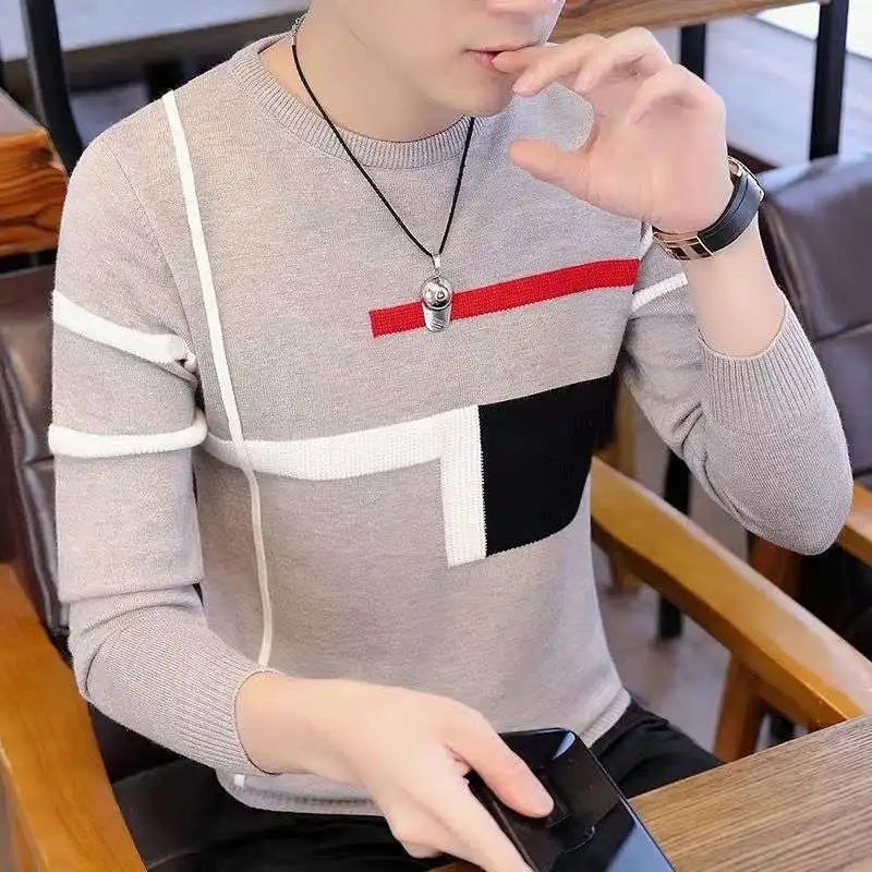

Spring Autumn 2024 Men's round Ne Knitwear Casual Basic Layering Youthful Sle Long Sve Full Zipper Comfortable Fit