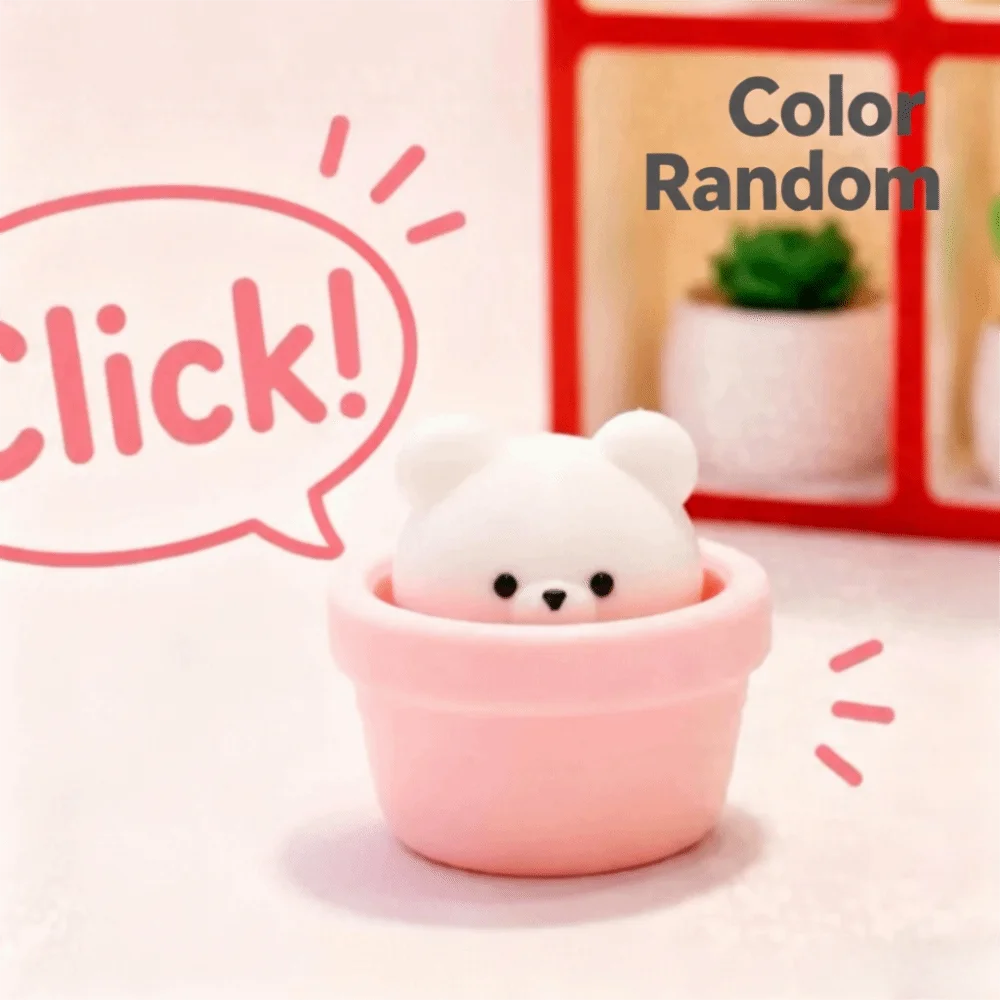 Finger Button Clicker Fidget Keychain Cartoon Animals Soft Slow Rebound Clicking Pressure Relief Cute Funny