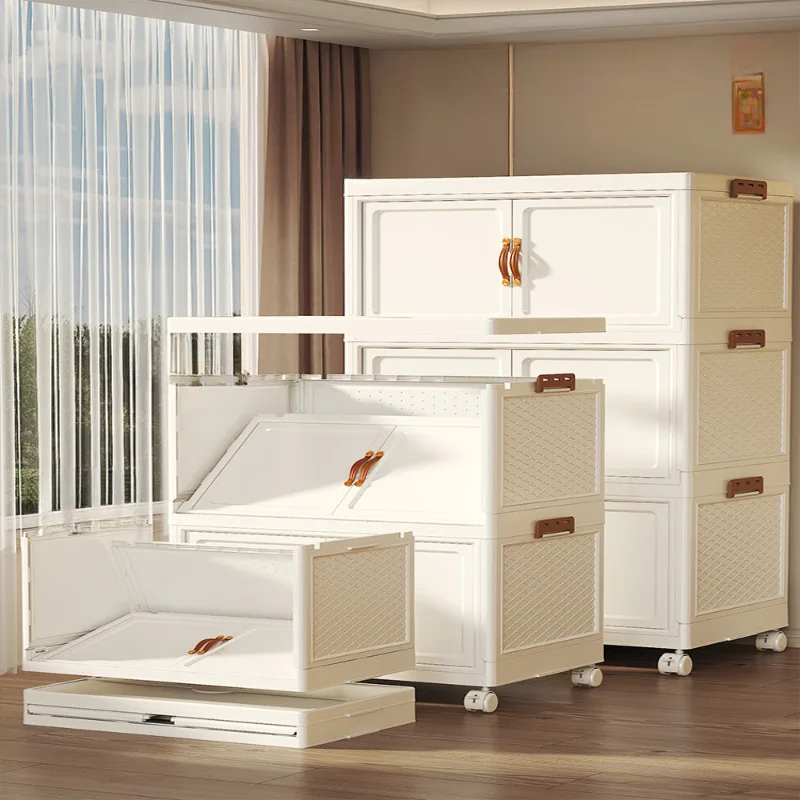 

Foldable Multi-Tier Storage Cabinet for Home Use Snack Organizer Shelf Storage Rack Storage Box