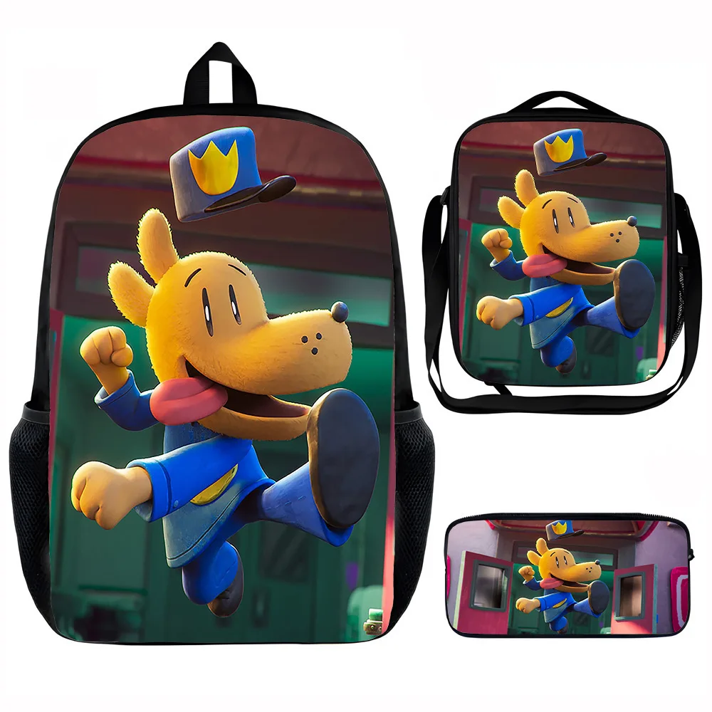 Classic Popular Funny Novelty Dog Man 3D Printed 3pcs/Set pupil School Bags Laptop Daypack Backpack Lunch bag Pencil Case