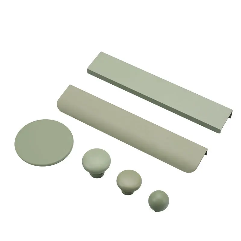 Moderner, schlichter Stil, Aluminiumlegierung, farbige Backlack-Oberflächenbehandlung, Schranktürgriff, Schubladen- und Schrankknöpfe aus Zink. – Detail 6