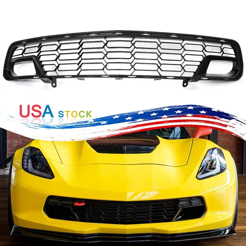 For Chevrolet Corvette C7 Grill Z06 Z51 2014-2019 Front Lower Grille Carbon Flash Front Air Inlet Grid Grill Radiator Mesh Grill