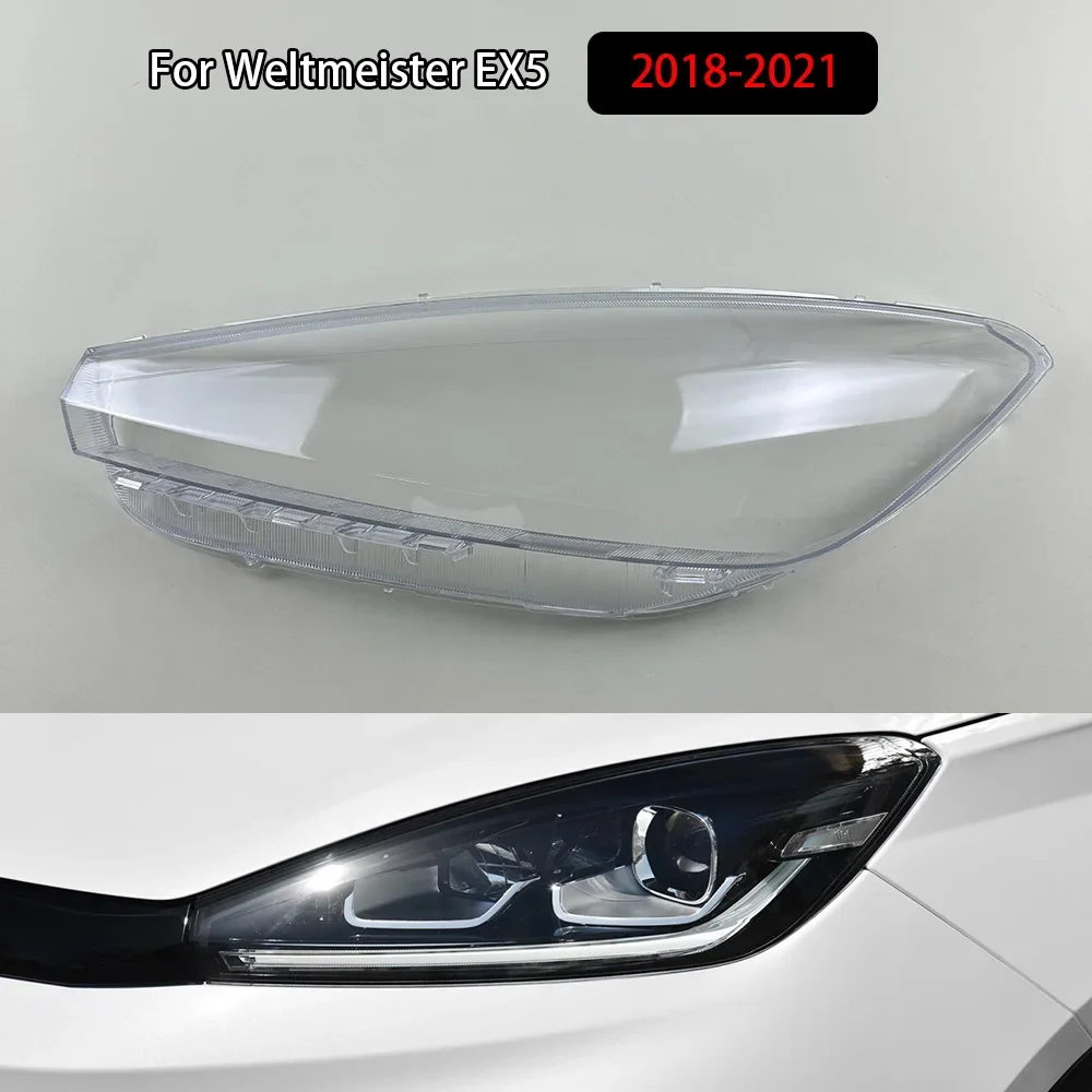 

For Weltmeister EX5 2018-2021 Front Headlight Cover Transparent Mask Headlamp Lamp Shell Replace Original Lampshade Plexiglass