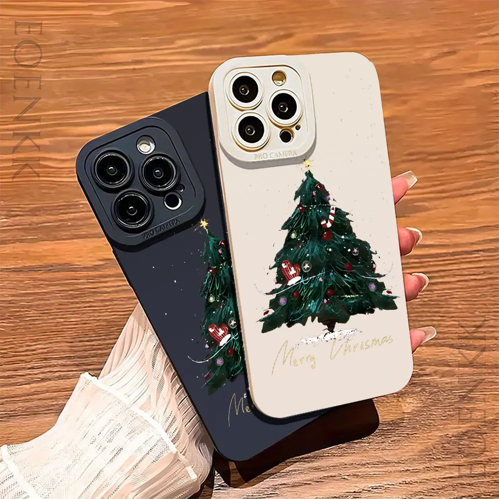 Christmas Girls Tree Gift Soft Phone Case For iPhone 15 14 13 12 11 Pro Max X XR XS 7 8 Plus SE 2020 Pattern Customized Cover