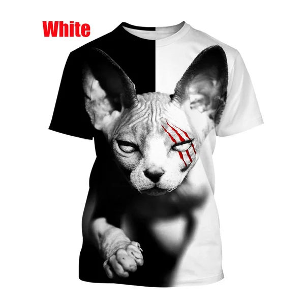 New Fashion Men Ladies 3D Sphinx Cat T Shirt Funny Print T-Shirt