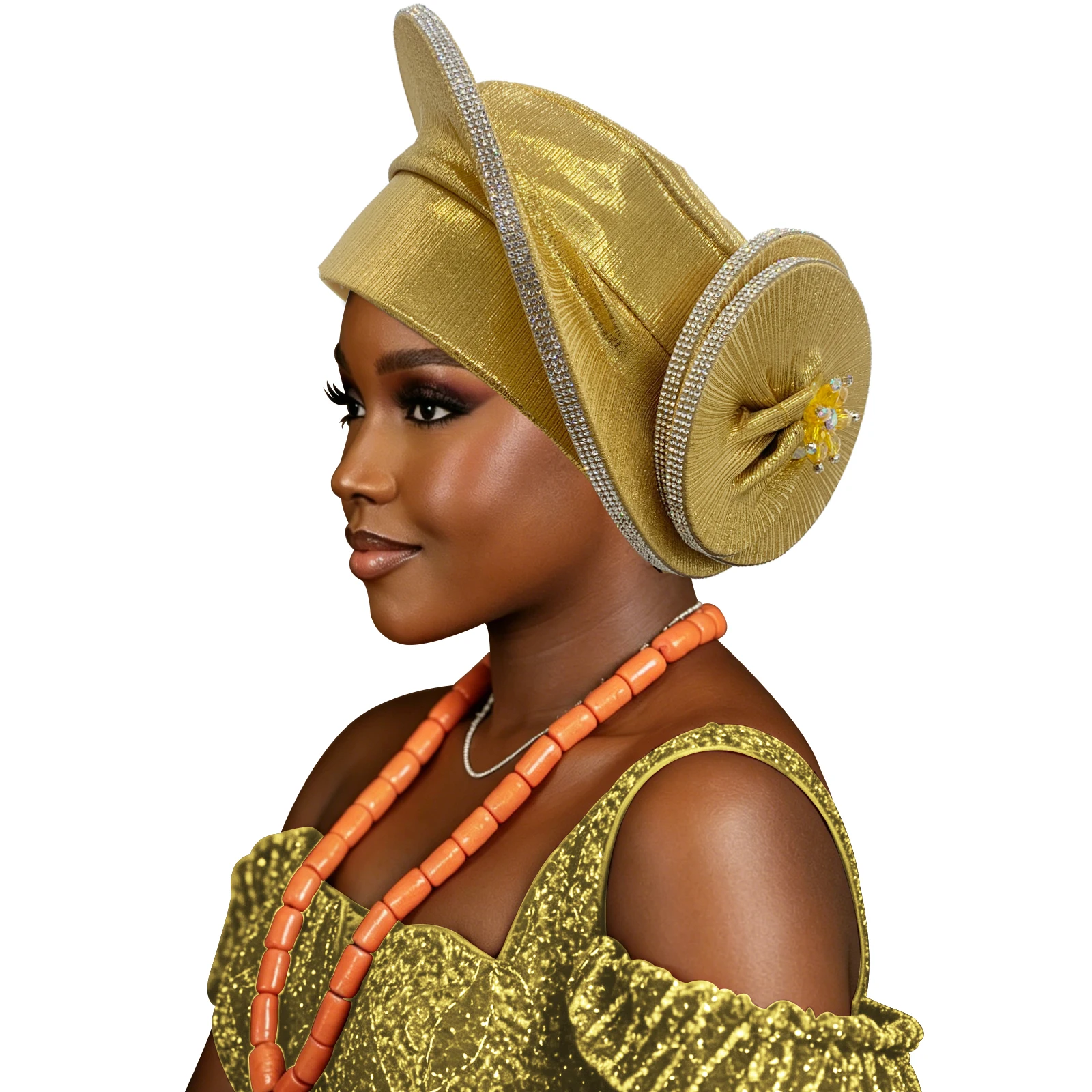 Fashion Women's Turban Hat African Head Wraps Lady Party Headpiece spiral Beret Caps