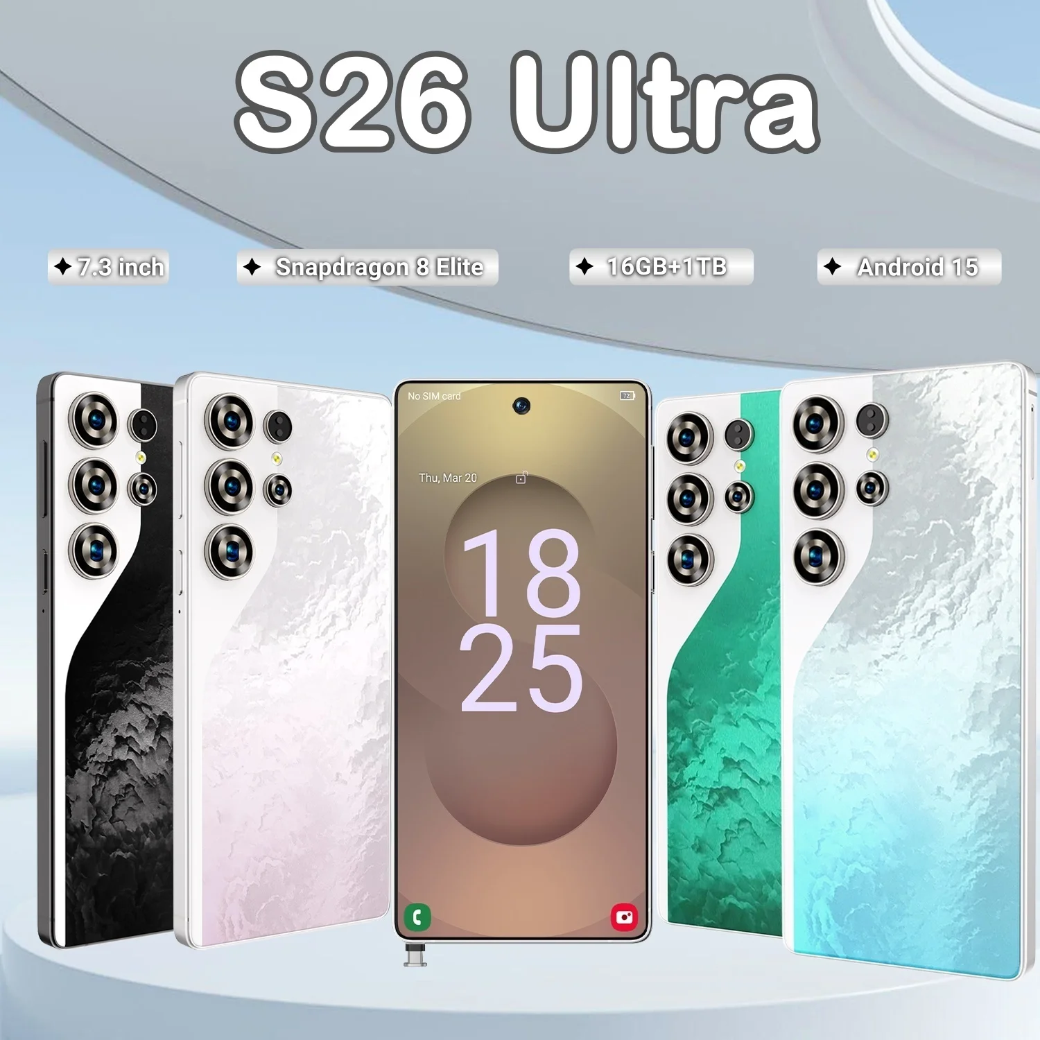 2026 New  global version S26 ultra smartphone is equipped with the Android 15  and supports dual SIM cards, WiFi .GPS